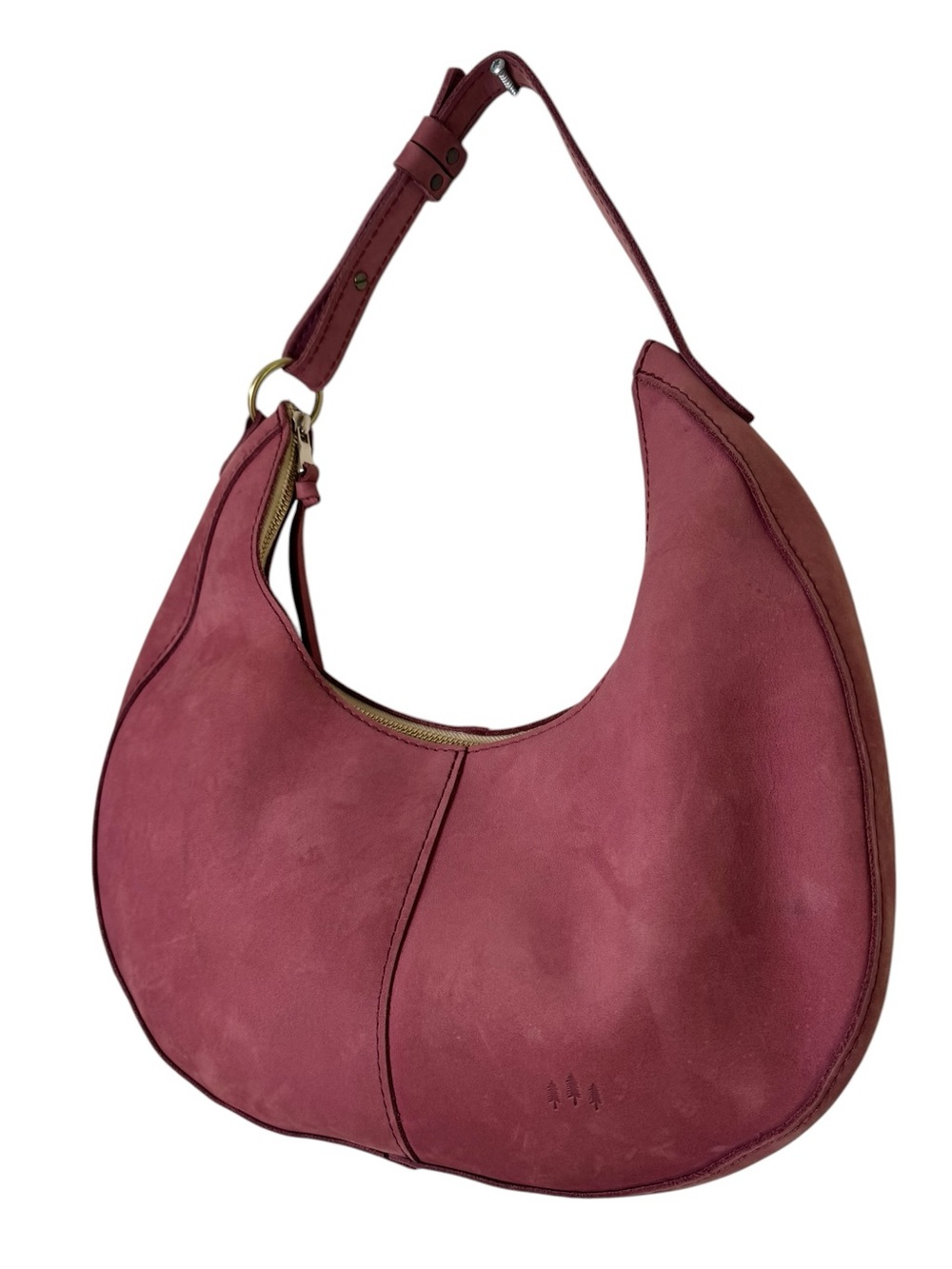 Portland Leather Nora Foxglove Pink Crescent Shoulder Bag